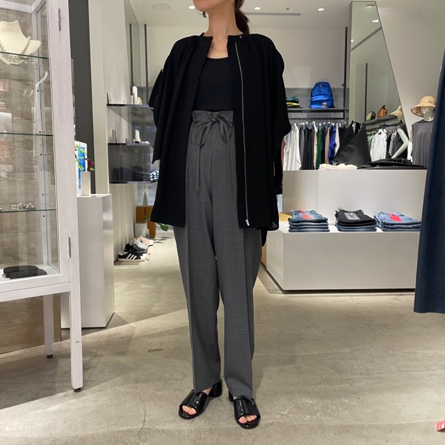 美品】 ENFOLD / エンフォルド | 2022AW | PEライトジョーゼット カーブスリーブワイドBLOUSE ブラウス | 38 |  ブラック | レディース トップス